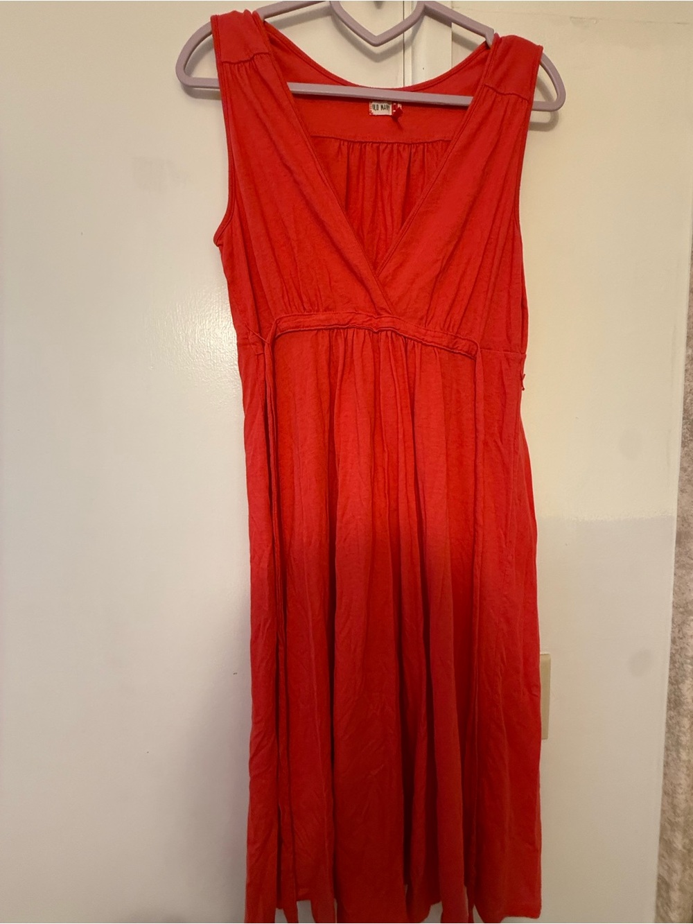 Old Navy Red Sleeveless V-Neck Maxi Dress